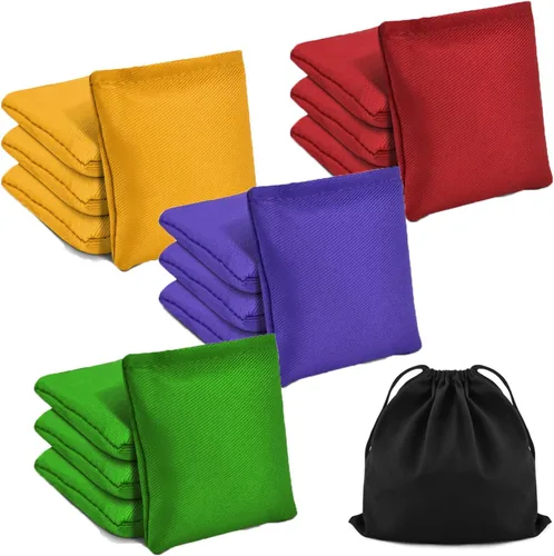 Miniatura 9 de TINDTOP Puf para lanzar (3.9 x 3.9 pulgadas, 3.5 onzas), 12 unidades de Cornhole al aire libre, juegos de lona coloridos, bolsas de frijoles