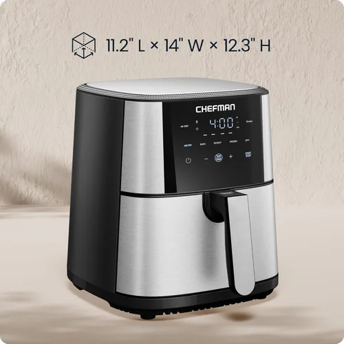 Miniatura 7 de Chefman Freidora de aire de 6 cuartos de galón TurboFry® 5 en 1 con opción Hi-Fry de 450°F para resultados más crujientes Hornea, deshidrata