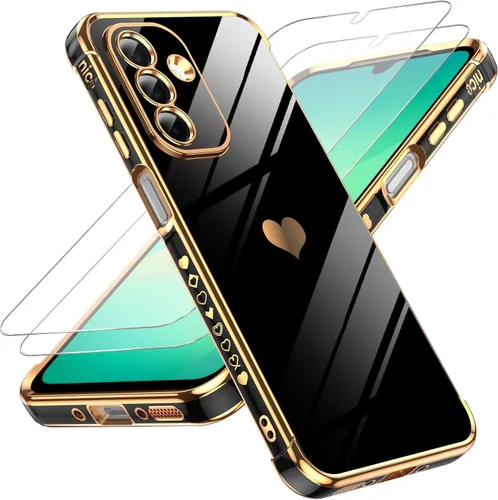 Miniatura 61 de LeYi for Moto G 5G 2025 Case: with Tempered Glass Screen Protector [2 Pcs]+ Full Camera Lens Protection,Love Heart Plating Cute Luxury Soft TPU