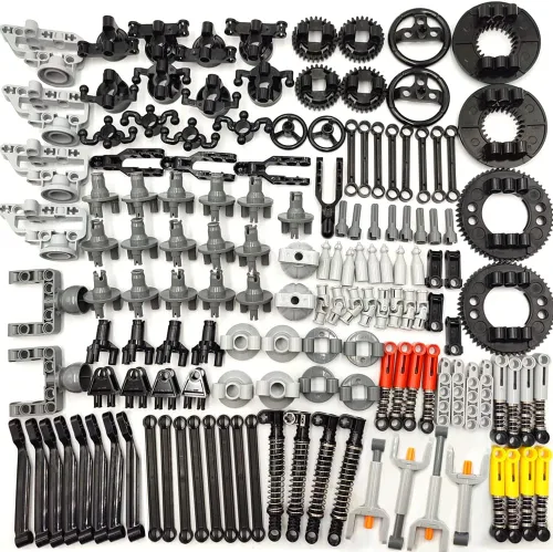 Miniatura 8 de dspitwod Piezas Técnicas Vigas Ejes Conectores Ladrillos Juegos - 420 Piezas, Vigas de Brazos de Elevación Marco para Juguetes de Bloques