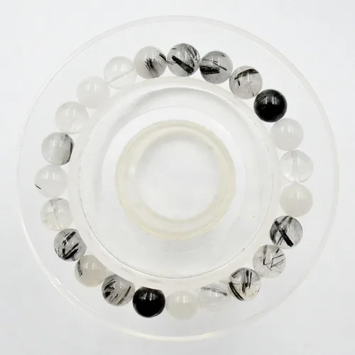 Miniatura 2 de AD Beads - Pulsera elástica de cuentas redondas naturales de 516 pulgadas