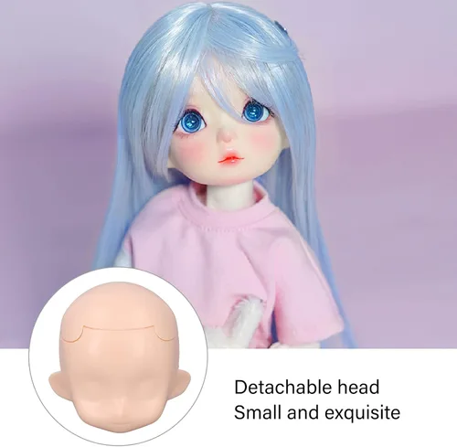 Miniatura 7 de Cabeza de muñeca en blanco, cabeza de muñeca articulada de silicona de repuesto, exquisita para muñeca articulada de bola de 1/12 (blanco normal)