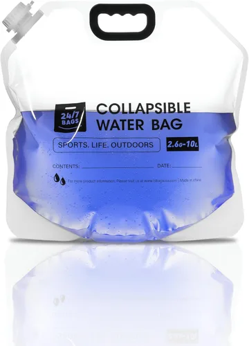 Miniatura 10 de 24/7 BAGS Paquete de 4 bolsas plegables para contenedores de agua de 1.3 galones/5 litros, resistente con asas de transporte, caminatas, viajes