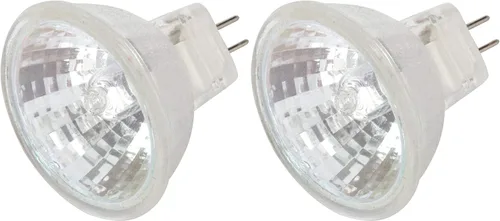 Simba Lighting Bombillas halógenas MR11 de 10 vatios y 12 voltios (paquete de 2) de 2 pines 110 lm 30° de ángulo de haz para acento, luz de pista y