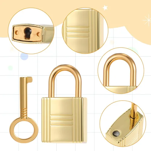 Miniatura 5 de 4 candados de aleación de zinc Archaize con llave, mini candados dorados para bolso, equipaje, mochila, cajas de madera, joyero, caja