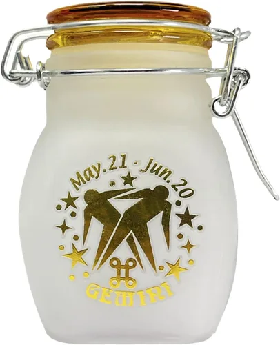 Miniatura 11 de Frasco de Almacenamiento de Vidrio Hermético a Prueba de Olores del Signo del Zodiaco, Cuarto de Onza (125ml), 3.25'' (Signo Astrológico de Acuario)