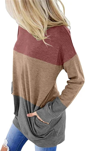 Miniatura 3 de Angerella - Blusas casuales con bolsillos y de corte holgado para mujer