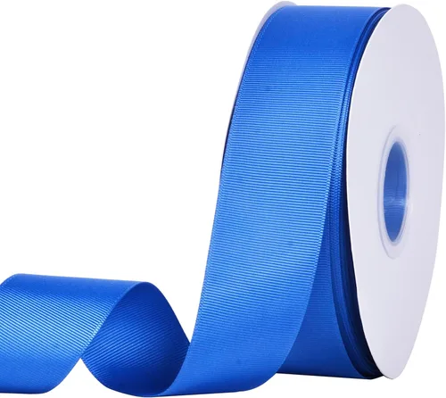 Miniatura 118 de YAMA Rollo de cinta de grogrén sólido, 1 pulgada, 25 yardas para cintas de envoltura de regalos, color blanco