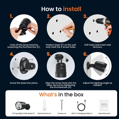 Miniatura 6 de Luz con sensor de movimiento para exteriores, funciona con pilas, batería recargable de 4000 mAh de 600 lúmenes, luz exterior IP65 impermeable