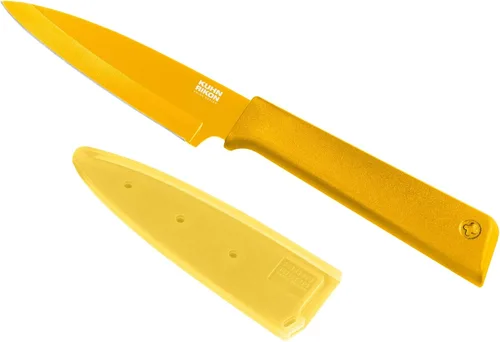 Miniatura 9 de Kuhn Rikon Colori+ Cuchillo de pelar recto antiadherente con funda de seguridad, hoja de 4 pulgadas, color verde