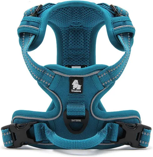 Miniatura 4 de Truelove TLH5651 - Arnés ajustable sin tirones para perro, chaleco reflectante para cachorros, control cómodo, colores brillantes (azul, M)