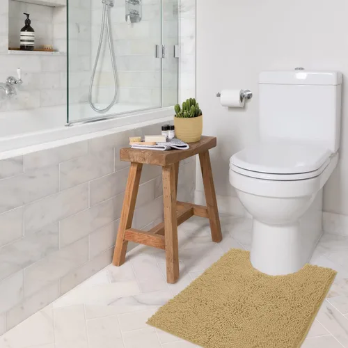 Miniatura 23 de LuxUrux Tapete de microfibra afelpada, de felpilla extrasuave, pelo largo de 1 pulgada, muy absorbente, para baño o ducha, lavar y secar a máquina