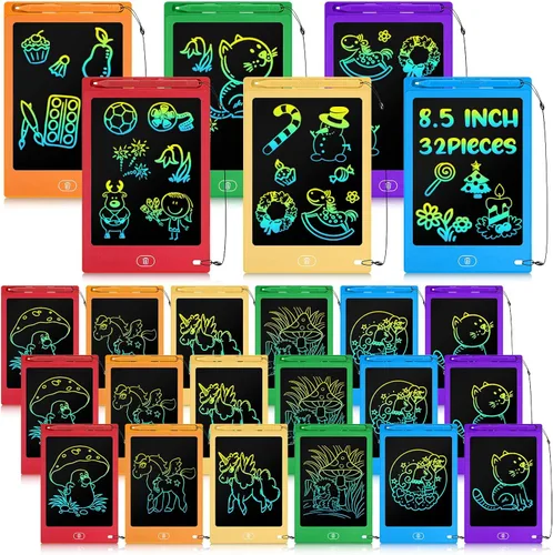 Miniatura 11 de Zhehao 32 tabletas de escritura LCD para niños a granel de 8.5 pulgadas, tablero de garabatos colorido borrable, juguete educativo, regalo de Negro