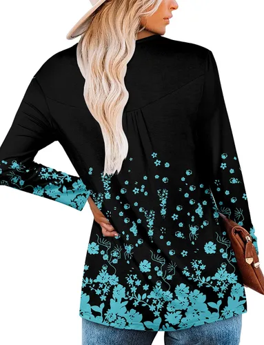 Miniatura 4 de Mystry Zone Womens Top Casual Blouse Button Up Ruffle Tunic Shirts Fit Flare S-3XL