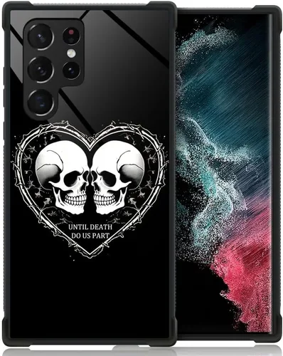 Miniatura 10 de Funda compatible con Samsung Galaxy S22 Ultra, diseño de calavera de dedo medio, diseño increíble a prueba de golpes, antiarañazos, carcasa trasera
