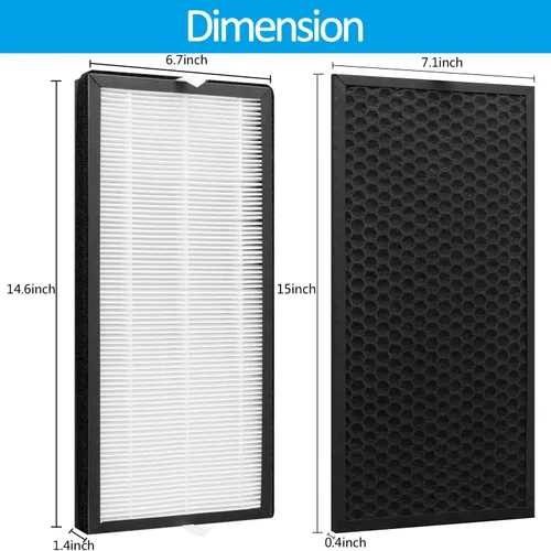 Miniatura 7 de Filtro de repuesto XD6065 de carbón activado y XD6075 True HEPA, compatible con purificadores de aire puro intenso Rowenta PU4020, 1 eliminador