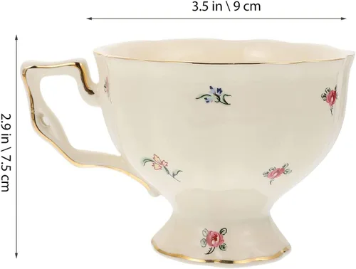Miniatura 6 de Taza de té, tazas de café, taza de café, 1 juego de tazas de té y platillos de porcelana, tazas de té de porcelana de estilo europeo con platillo