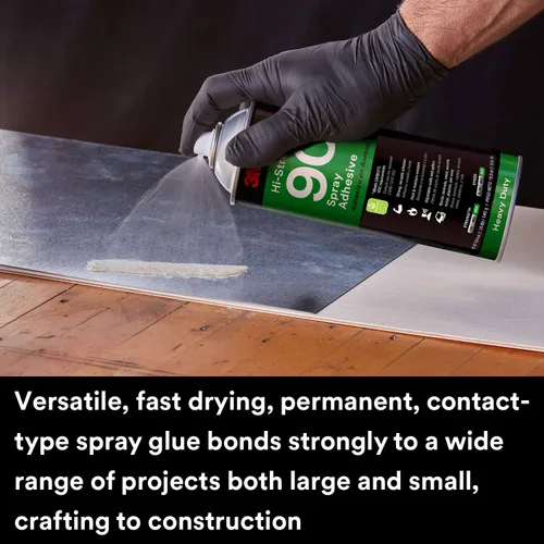 Miniatura 4 de Paquete de adhesivo en aerosol 3M Hi-Strength 90 CA, bajo contenido de compuestos orgánicos volátiles (COV), permanente + 3M Super 77, pegamento