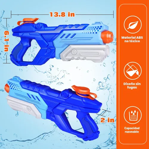 Miniatura 3 de Quanquer Paquete de 3 Pistolas de Agua para Niños y Adultos - Pistola de Juguete de Agua de 600CC Súper Blaster Empapador de Largo Alcance Alta
