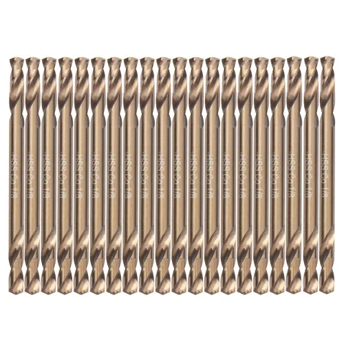 Miniatura 10 de Brocas de cobalto de 1/4 pulgadas (10 unidades), M35 HSSCO de acero de alta velocidad de doble extremo rechoncho para metal endurecido, acero