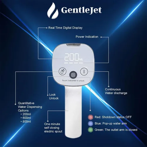 Miniatura 3 de GentleJet Dispensador de agua automático para botella de 5 galones, bomba de agua eléctrica recargable USB-C, pantalla digital, flujo medido