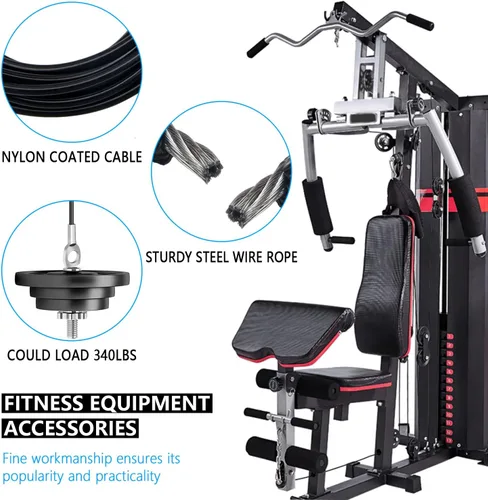 Miniatura 4 de Fitness Pulley Cable, Gym Replacement Cable Heavy Duty Steel Wire Rope Fitness Cable Pulley System Attachments Home Gym Machine Equipment Workout