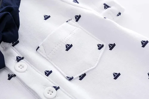 Miniatura 5 de Conjunto de pantalones cortos azules para bebé, trajes formales para bebés
