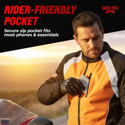Miniatura 7 de Badass Moto Chaleco de seguridad con bolsillos. Chaleco reflectante de motocicleta para chaqueta de motocicleta. Chaleco de correr de alta
