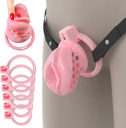 Miniatura 8 de Jaula de castidad para hombres Sissy con una vagina suave y realista - Dispositivo de castidad Yithuet Cobra de material TPE suave, transpirable