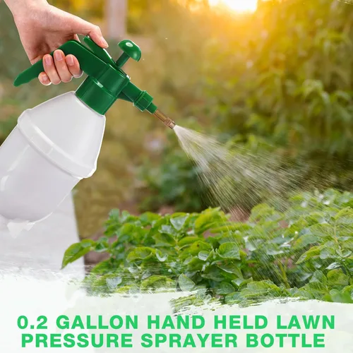 Miniatura 6 de Ziliny 2 botellas de pulverización de mano de 27 onzas, botellas de spray de jardín Mister, pulverizador de mano a presión para césped con boquilla