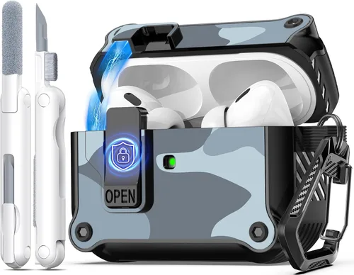 Miniatura 57 de R-fun - Funda para audífonos compatible con AirPods de 4.ª generación 2024, cubierta protectora de expulsión automática a prueba de caídas, puerto