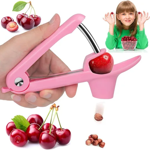 Miniatura 10 de Picadora de cerezas, herramienta para deshuesar de oliva, removedor de herramientas para deshuesar cereza, removedor de núcleo de pozo de frutas