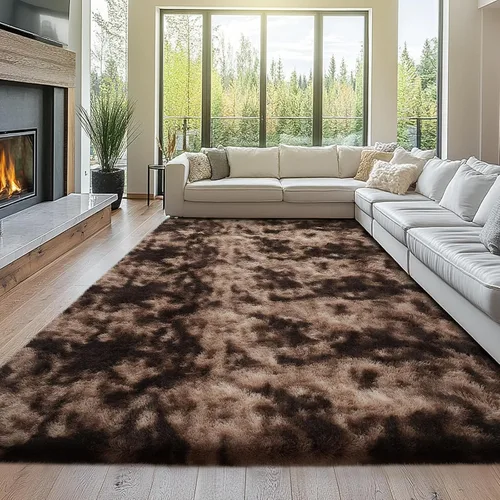 Miniatura 11 de Topmaxcs Alfombra de Área de Pelo Largo Negro para Dormitorio: 8x10 Alfombras de Área de Pelo Largo Esponjosas para Sala de Estar- Alfombras