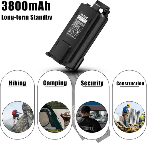 Miniatura 6 de Batería UV-5R Cargador tipo c de mayor capacidad 3800mAh Batería recargable BL-5 para radio bidireccional BF-F8HP UV-5RE RD-5R Radio jamón UV-5RTP