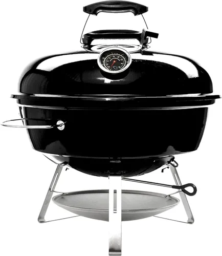 SnS Grills Slow 'N Sear Travel Kettle, cesta de carbón de cocina de 2 zonas y parrilla de fácil giro de 18 pulgadas - Parrilla de carbón portátil