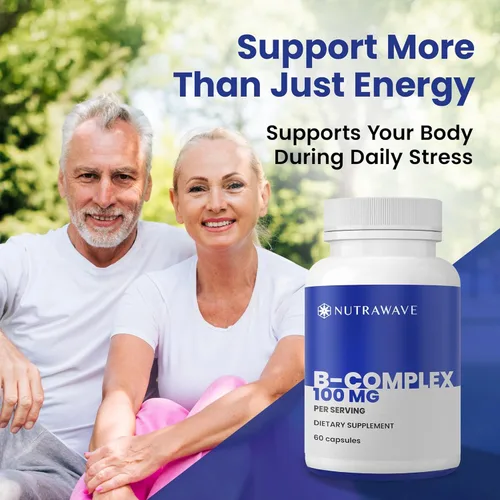 Miniatura 6 de Nutra Wave Super B Complex Vitaminas para mujeres y hombres, alta potencia B1 B2 B3 B5 B6 B7 B9 B12 con colina y mio-inositol, energía y apoyo