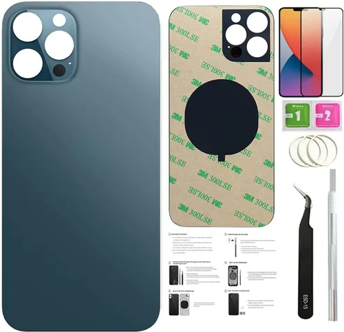 Miniatura 5 de 12 Pro Max - Carcasa trasera de repuesto para iPhone 12Pro Max (6.7 pulgadas) con cinta preinstalada, instrucciones de instalación