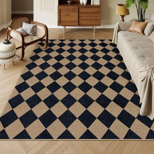 Miniatura 22 de Lahome Alfombra de yute a cuadros fácil 2'x3', alfombra pequeña para entrada, antideslizante, alfombra para la puerta delantera de la cocina