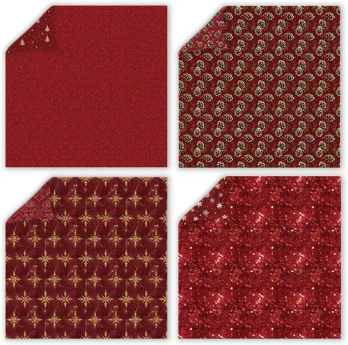 Miniatura 4 de Papel para álbum de recortes de Navidad 12 x 12 - Juego de 24 hojas de papel con patrón de Navidad e impresión por ambas caras, papel decorativo