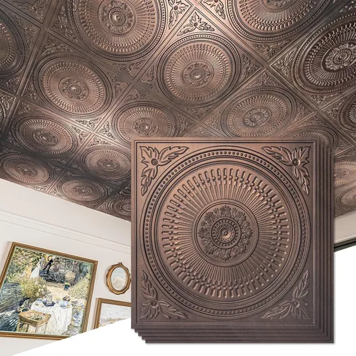 Miniatura 10 de Art3d Paquete de 12 azulejos de techo colgantes de 2 x 2 pies, paneles de techo de PVC decorativos de fácil instalación para interiores de cocina