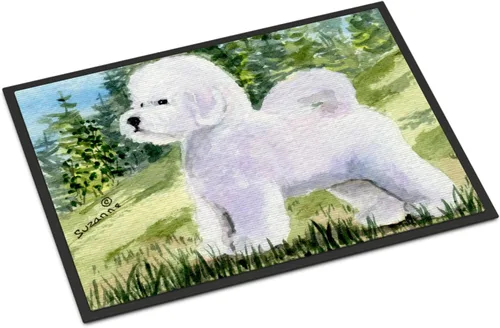 Caroline's Treasures SS8900MAT - Felpudo Bichon Frise de 18 x 27 pulgadas, para interiores y exteriores, para entrada, antideslizante, lavable, de