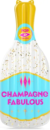Miniatura 6 de Champagne Fab - Flotadores de piscina para despedida de soltera Flotador de piscina de tamaño grande de 400 libras de capacidad Flotador