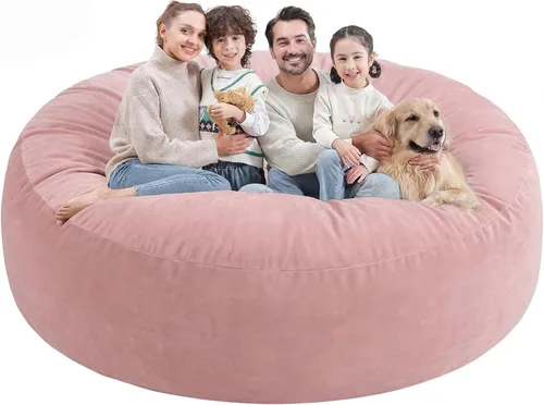 Miniatura 38 de Silla de Puf de 3 Pies, Sillas de Puf Cómodas con Relleno de Espuma Viscoelástica, Sofá de Puf Esponjoso con Funda de Terciopelo Holandés, Sillas