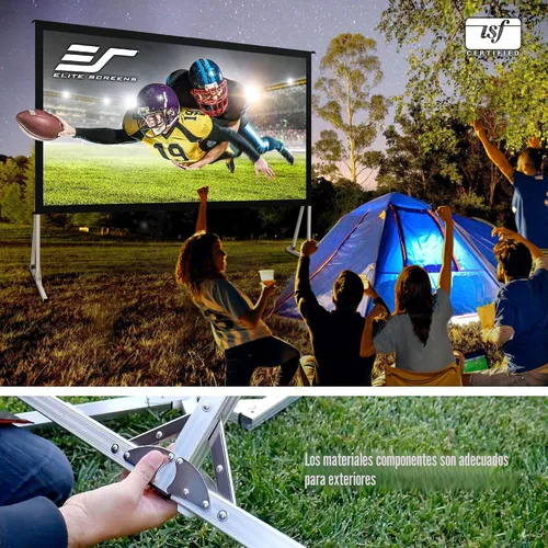 Miniatura 7 de Elite Screens Pantalla de proyector de 120 pulgadas Pantallas de cine para interiores y exteriores Soporte de proyección plegable portátil