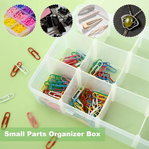 Miniatura 6 de Caja organizadora de plástico con 36 compartimentos y divisores - Organizador de 36 compartimentos, organizadores de aparejos transparentes