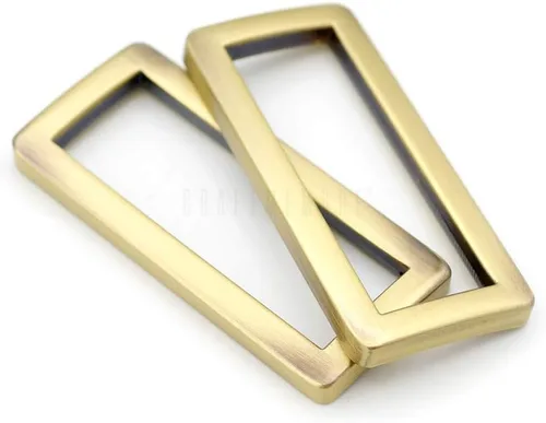 Miniatura 3 de CRAFTMEMORE Hebilla de anillos rectangulares planos de metal para bolsa, correa de cinturón, acabado de calidad de bucle resistente, paquete de 6