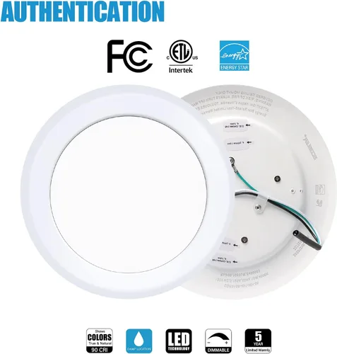 Miniatura 2 de ECOELER Luces LED de disco de montaje empotrado regulables de 6 pulgadas, 16.5 W, 1000 lm, luz de día de 5000 K, luz de techo de montaje