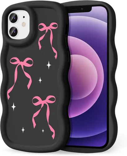 Miniatura 190 de Compatible con iPhone SE/8/7 Funda para Mujeres y Niñas, Marco Ondulado Rizado con Patrón Lindo, Estética Delgada Suave Silicona TPU Parachoques