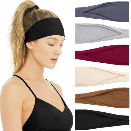 Huachi Diademas antideslizantes para mujer, diademas antideslizantes para el cabello, banda para la cabeza de moda, entrenamiento, yoga, deportes,