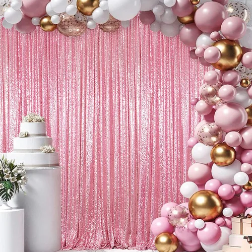 Miniatura 18 de ShinyBeauty Cortinas de Telón de Fondo con Lentejuelas 4x10 pies Negro Cortinas de Lentejuelas 2 Paneles Telones de Fondo para Bodas Telón de Fondo